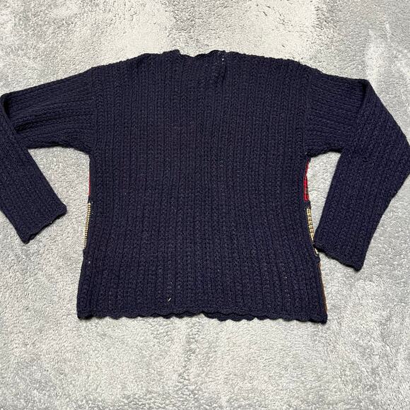 Vintage Robert Scott Knit Sweater Womens Small Cardigan Patchework Preppy - Picture 2 of 6
